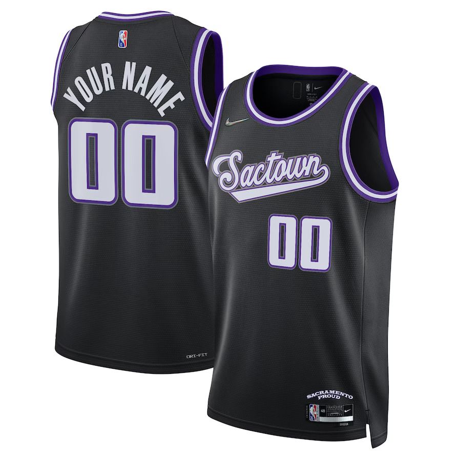 Men Sacramento Kings Nike Black City Edition Swingman Custom NBA Jersey